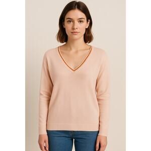 Minimalist Soft Knit Blush Pink V-Neck Sweater Scotch & Soda Size S